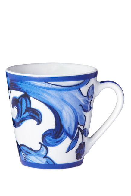 Blu Mediterraneo Fiore Foglie Mug